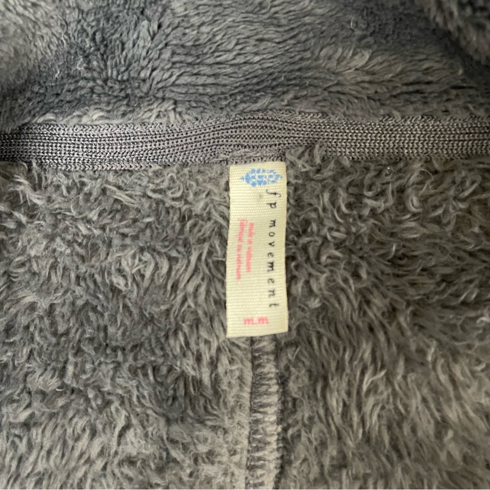Free People FP Movement Seeing Stars Fleece Jacket Oversized Gray Medium - Picture 11 of 16